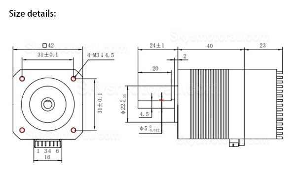 Nema 17 Closed-loop Stepper Motor OUKEDA OK42HC40-174AYT-IO with Controller 1.8 Deg 0.44Nm 1.68A 12-40VDC
